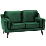 2-Sitzer Sofa Samtstoff grün LOKKA