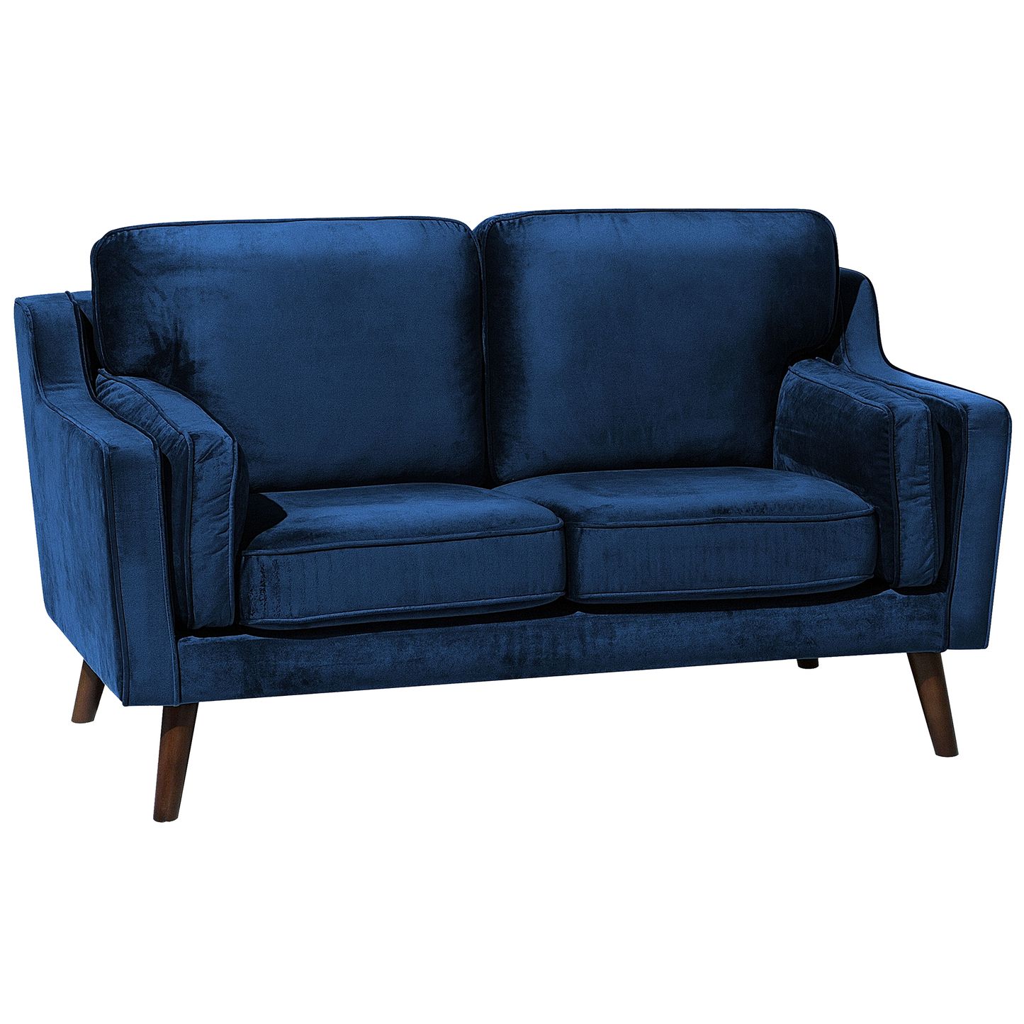 2-Sitzer Sofa Samtstoff dunkelblau LOKKA