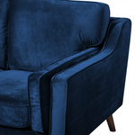 2-Sitzer Sofa Samtstoff dunkelblau LOKKA