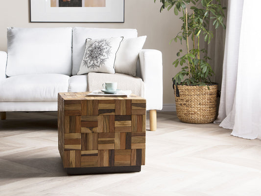 Couchtisch Teakholz braun quadratisch 45 x 45 cm GAMETI