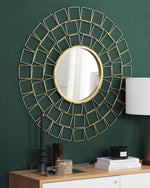 Wandspiegel LABRIT 90 cm 90 cm Metall Gold