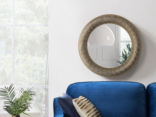 Wandspiegel CHANNAY 80 cm 80 cm Metall Gold