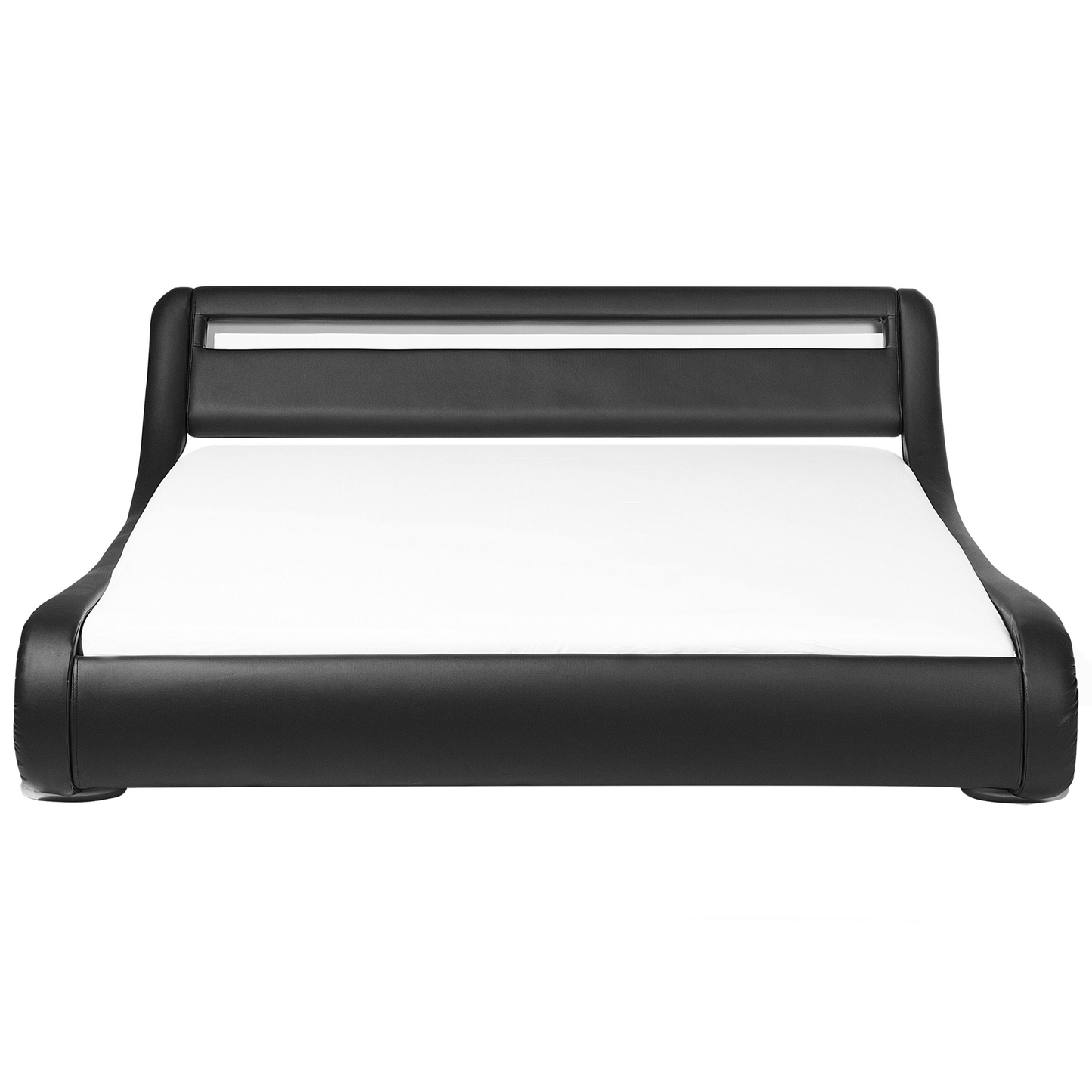 Wasserbett Kunstleder schwarz 180 x 200 cm mit LED-Beleuchtung AVIGNON