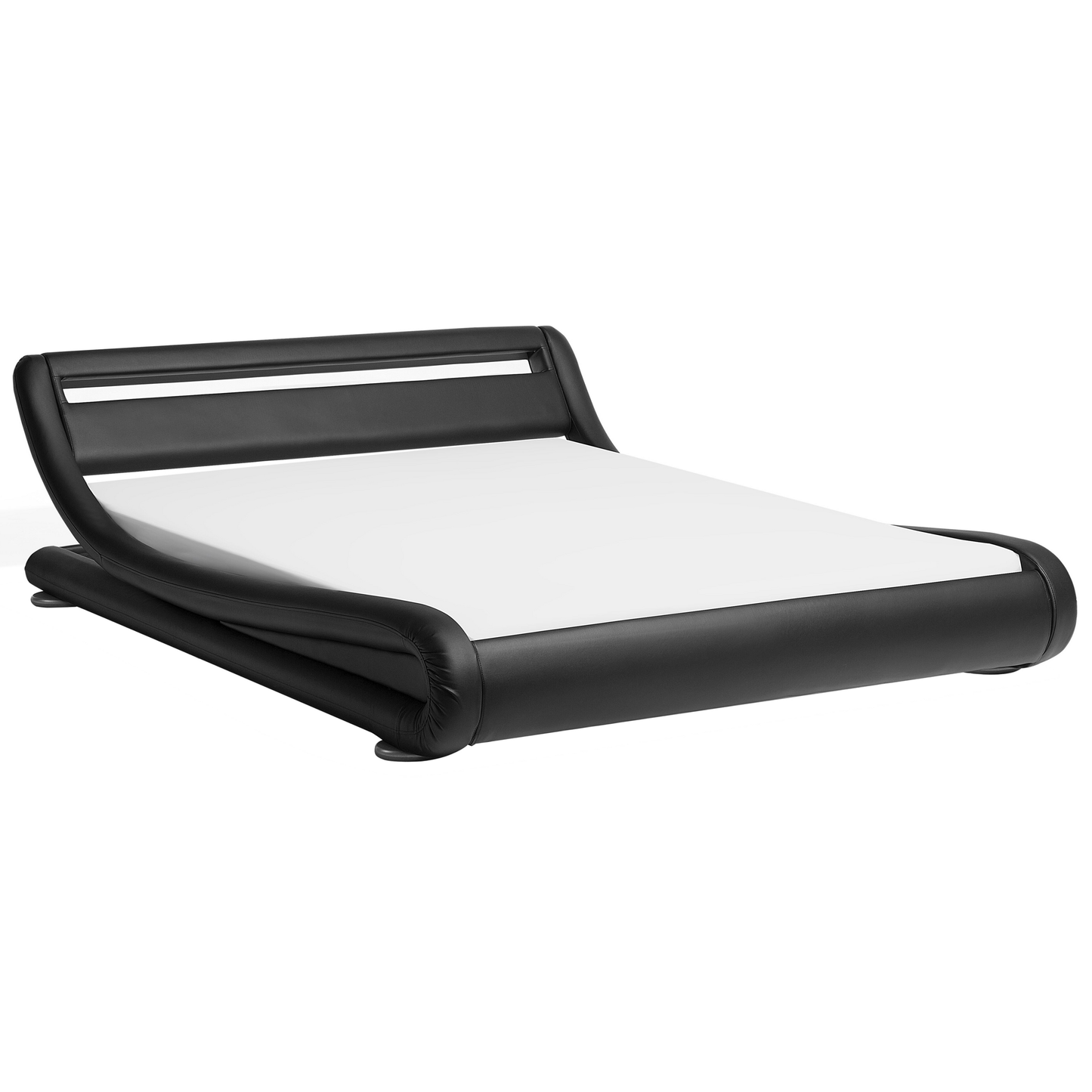 Wasserbett Kunstleder schwarz 180 x 200 cm mit LED-Beleuchtung AVIGNON