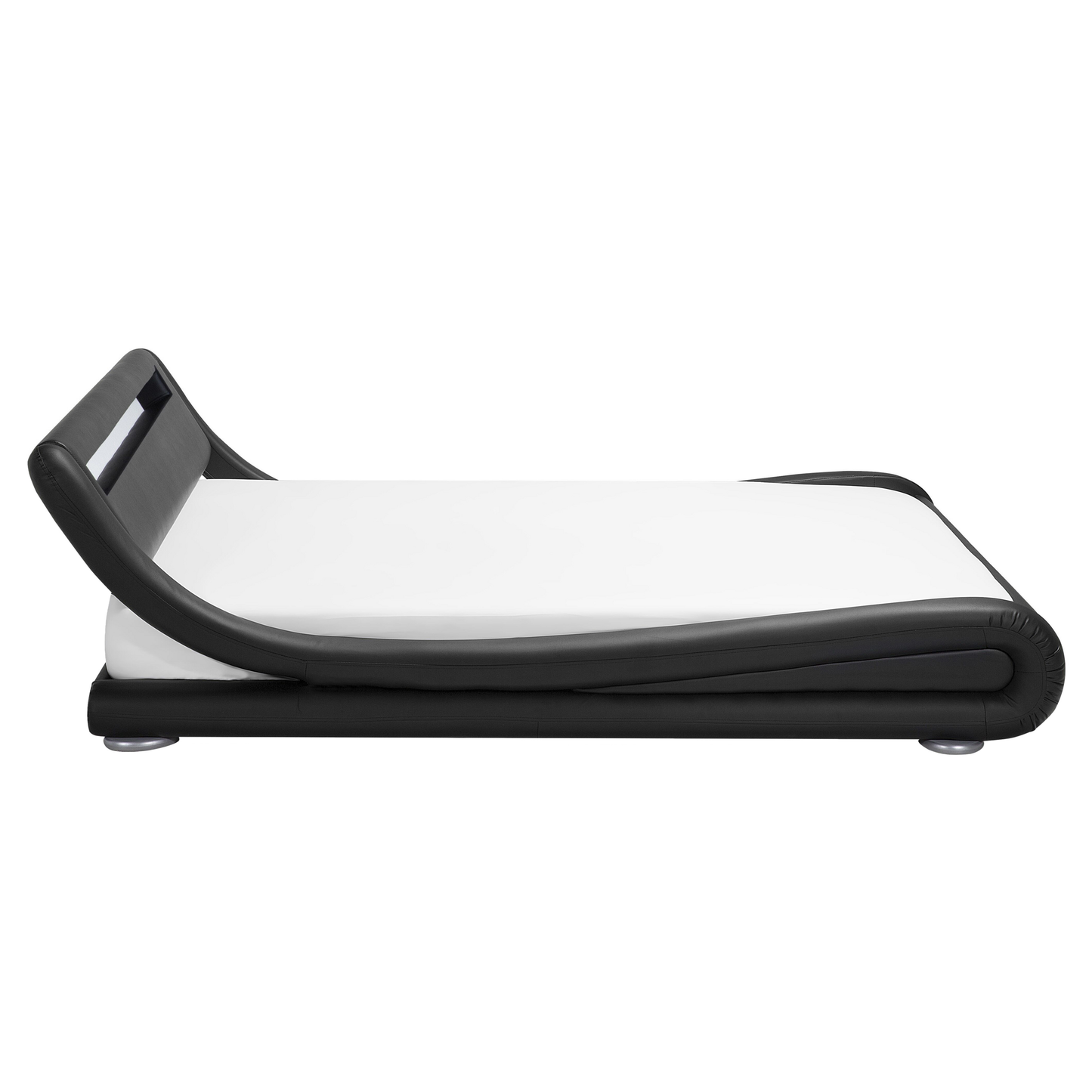 Wasserbett Kunstleder schwarz 160 x 200 cm mit LED-Beleuchtung AVIGNON