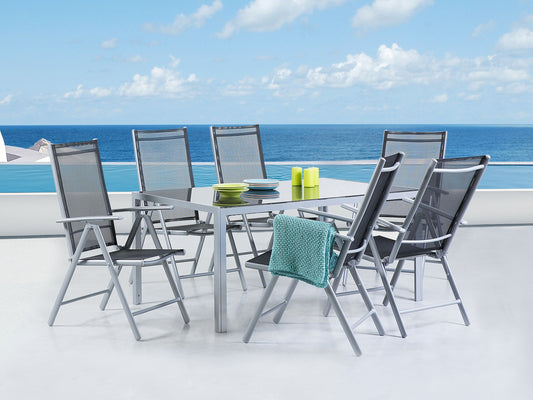 Gartenstuhl 6er Set CATANIA Metall Schwarz