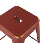 Set mit 2 Barhockern CABRILLO Metall Rot