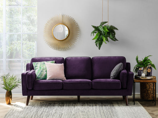 3-Sitzer Sofa Samtstoff violett LOKKA
