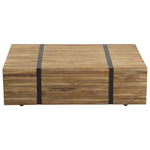 Couchtisch Teakholz hellbraun rechteckig 69 x 110 cm rollbar GANDER