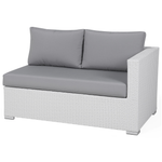 Lounge Set mit Tisch 8-Sitzer XXL rechtsseitig modular Polyrattan Weiss
