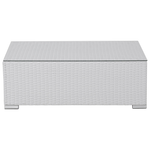 Lounge Set mit Tisch 8-Sitzer XXL rechtsseitig modular Polyrattan Weiss