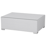 Lounge Set mit Tisch 8-Sitzer XXL rechtsseitig modular Polyrattan Weiss