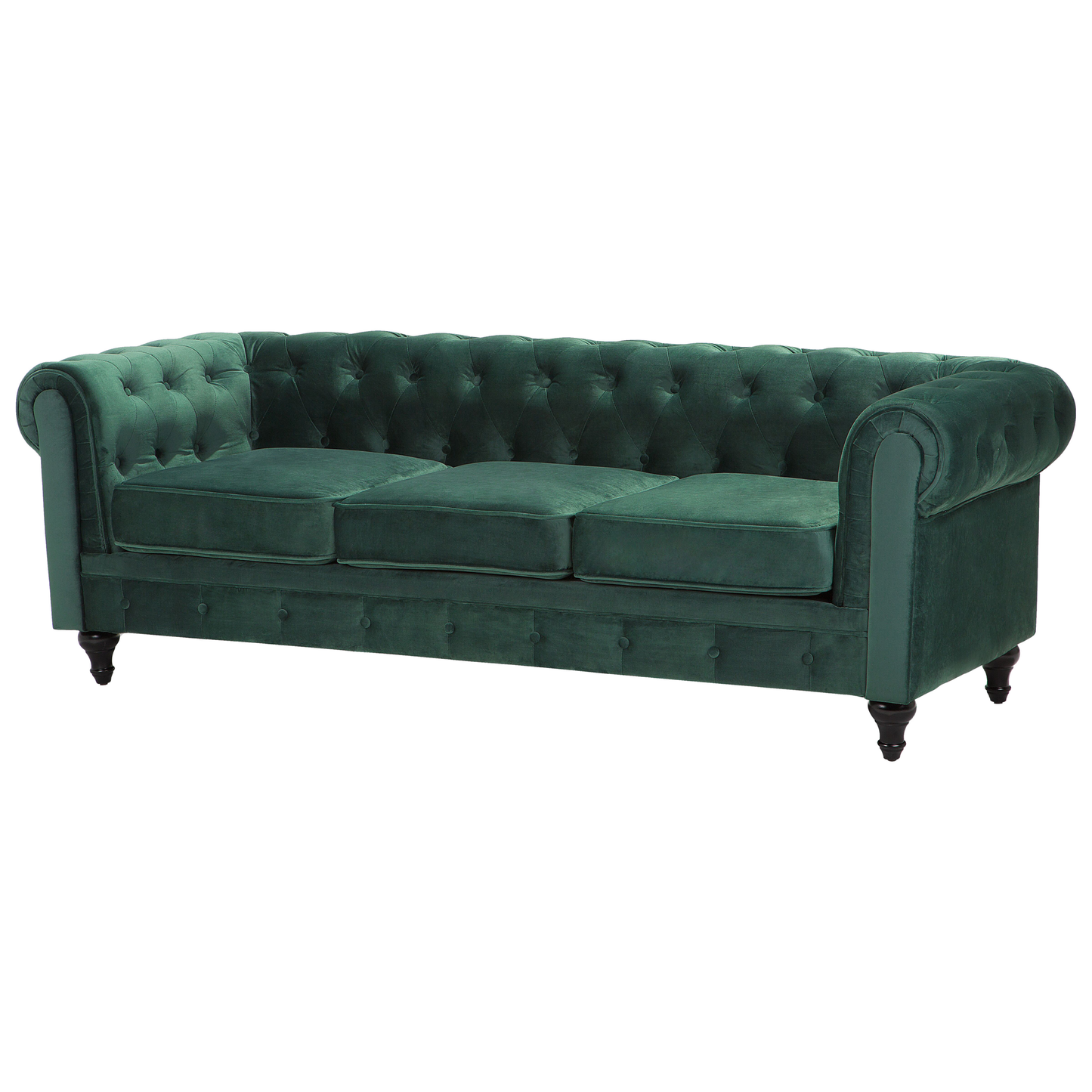 3-Sitzer Sofa Samtstoff grün CHESTERFIELD