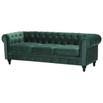 3-Sitzer Sofa Samtstoff grün CHESTERFIELD