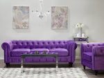 3-Sitzer Sofa Samtstoff violett CHESTERFIELD
