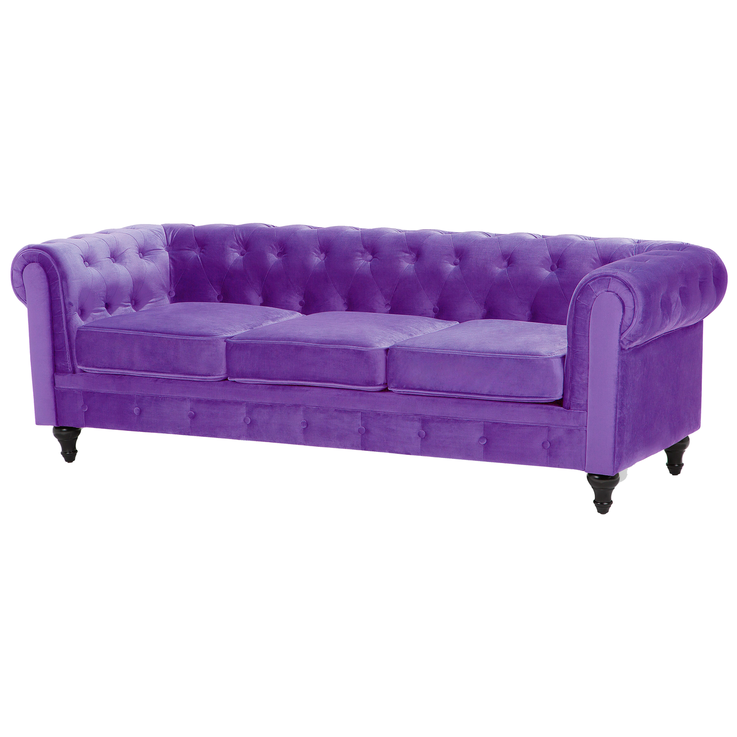 3-Sitzer Sofa Samtstoff violett CHESTERFIELD