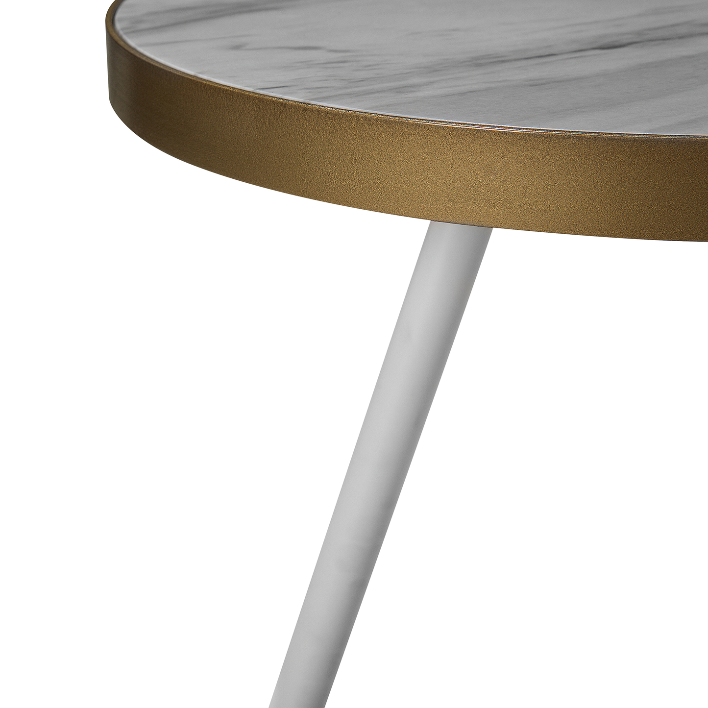 Beistelltisch Marmor Optik weiss / gold ⌀ 44 cm RAMONA