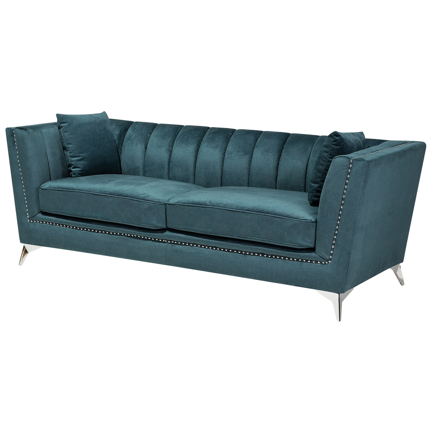 3-Sitzer Sofa Samtstoff blau-grün GAULA