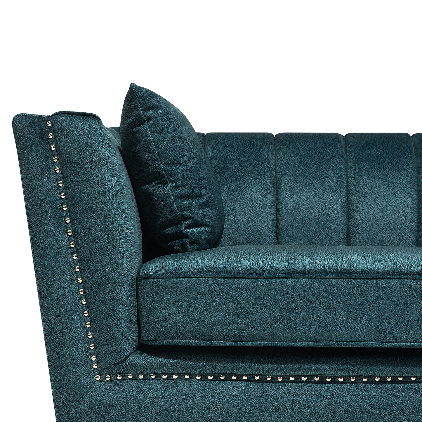 3-Sitzer Sofa Samtstoff blau-grün GAULA