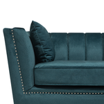 3-Sitzer Sofa Samtstoff blau-grün GAULA