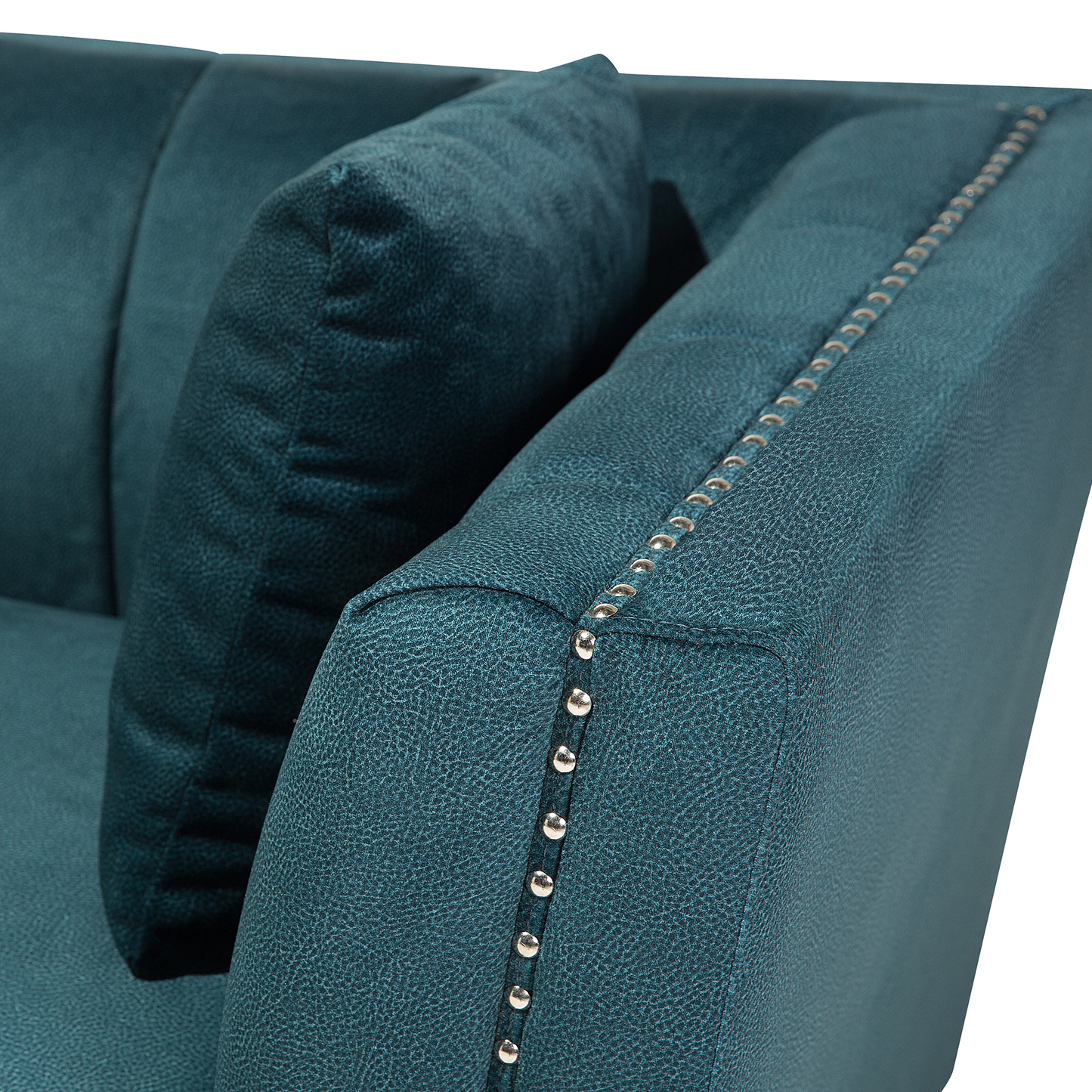 3-Sitzer Sofa Samtstoff blau-grün GAULA