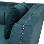 3-Sitzer Sofa Samtstoff blau-grün GAULA