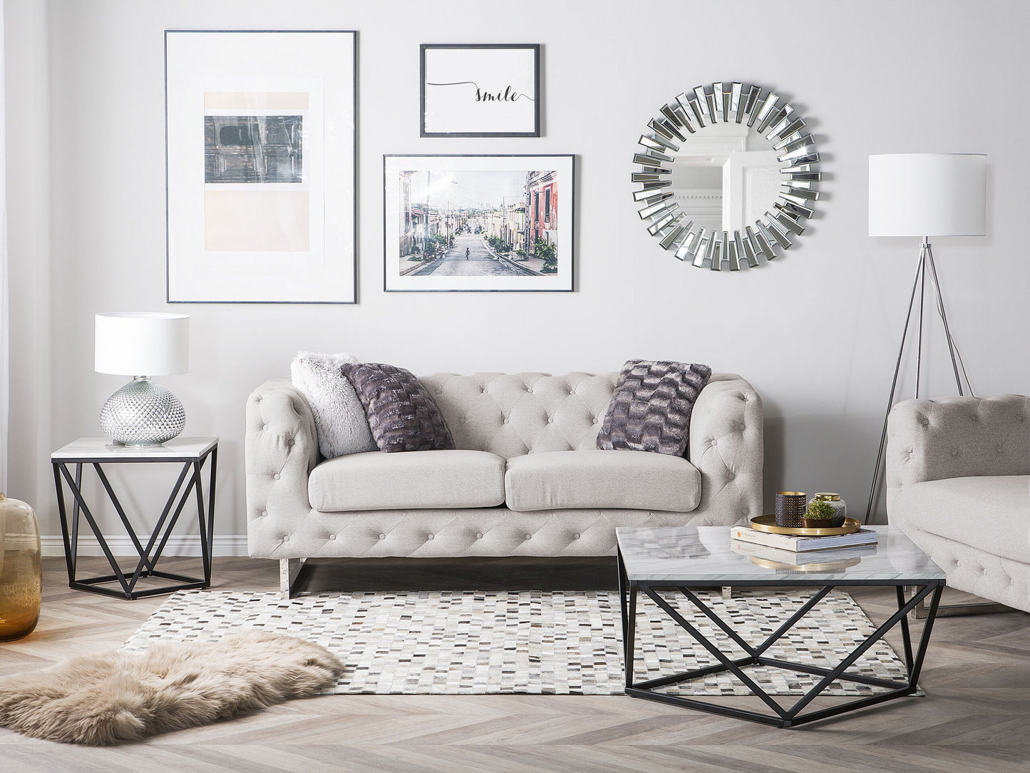 2-Sitzer Sofa beige VISSLAND