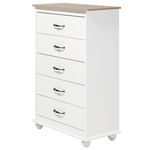 Kommode mit 5 Schubladen SHARON 117 cm Weiss