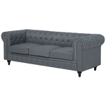 Ecksofa hellgrau linksseitig CHESTERFIELD