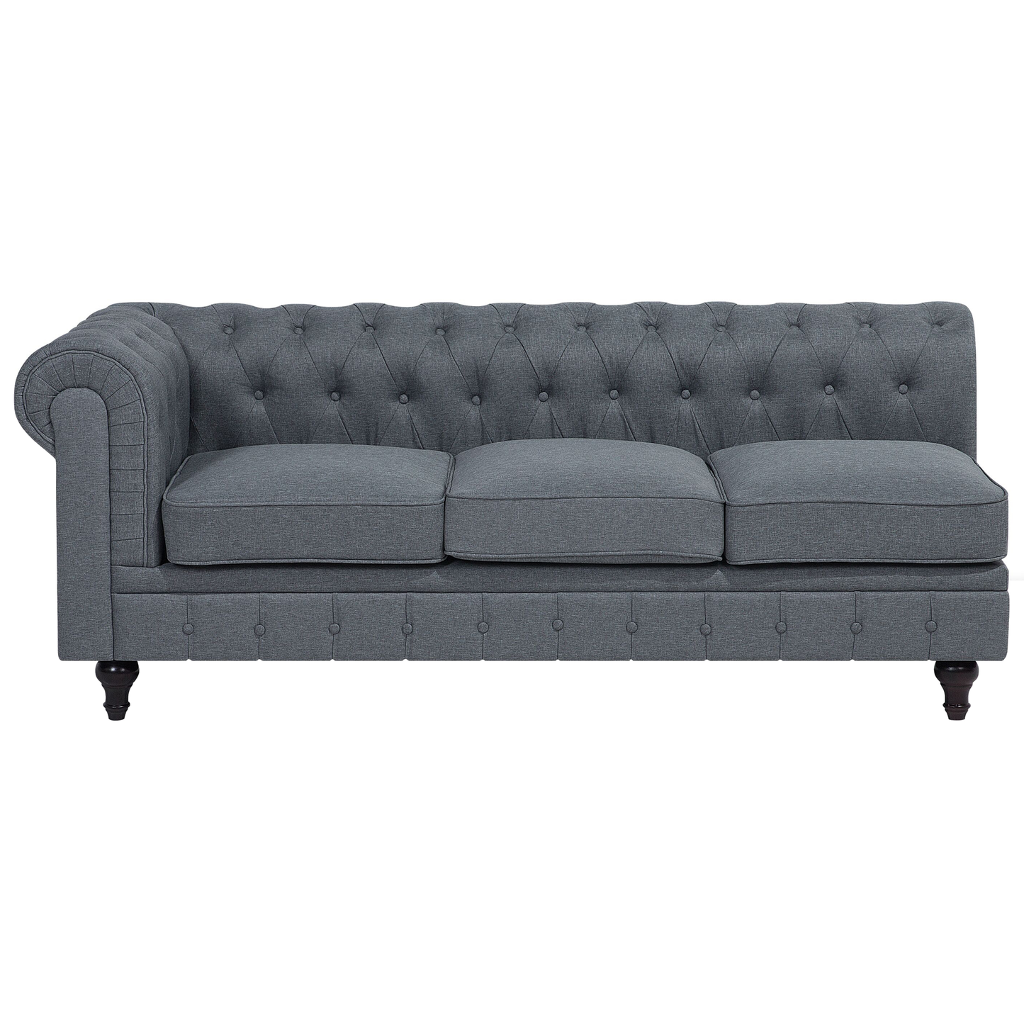 Ecksofa hellgrau linksseitig CHESTERFIELD