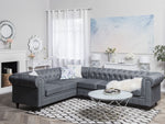 Ecksofa hellgrau rechtsseitig CHESTERFIELD
