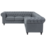 Ecksofa hellgrau rechtsseitig CHESTERFIELD