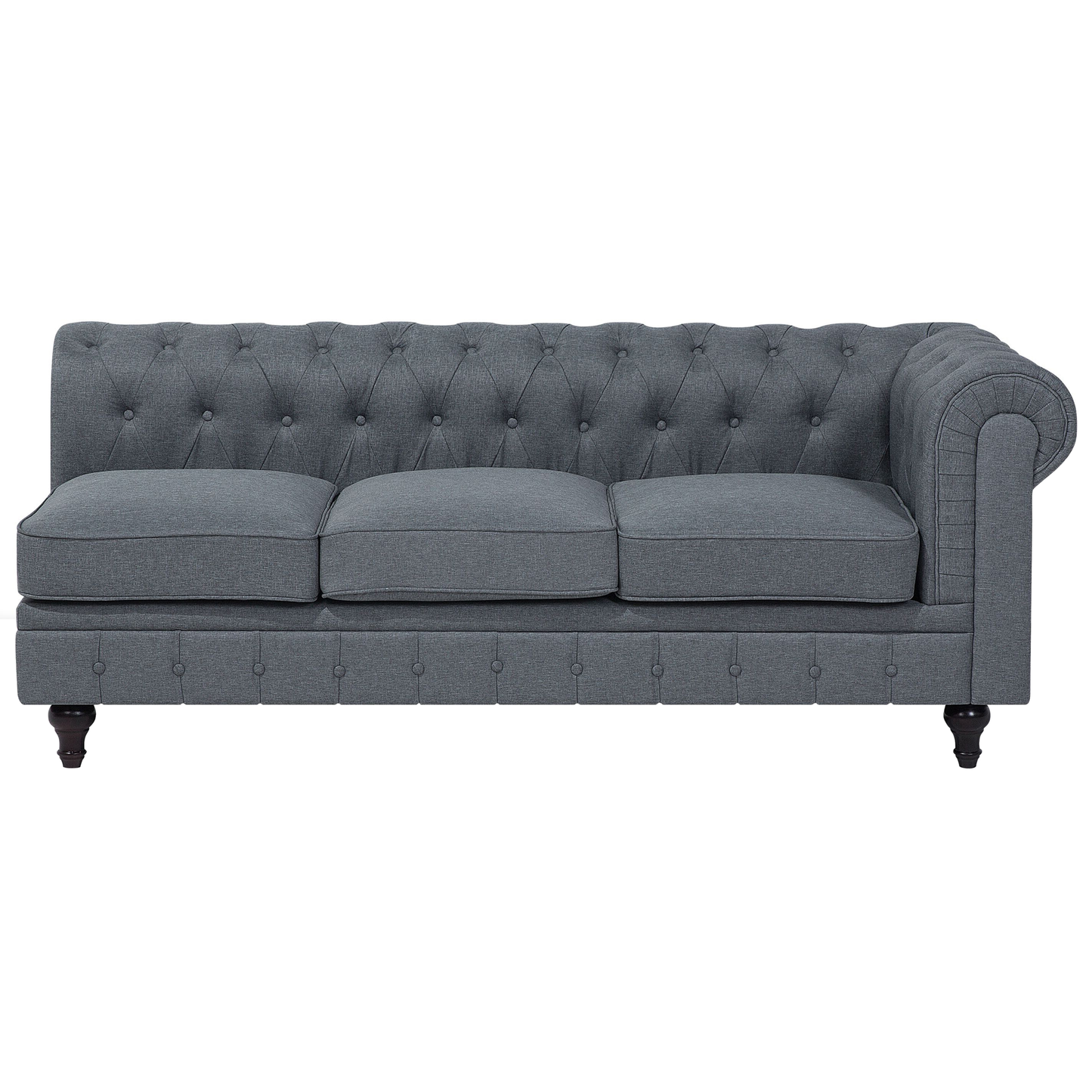 Ecksofa hellgrau rechtsseitig CHESTERFIELD