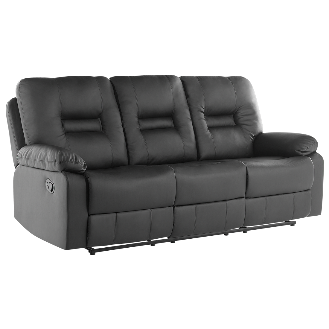 3-Sitzer Sofa Kunstleder schwarz verstellbar BERGEN