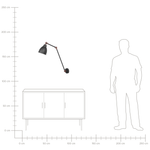 Wandlampe MISSISSIPPI verstellbar Metall Graphitgrau