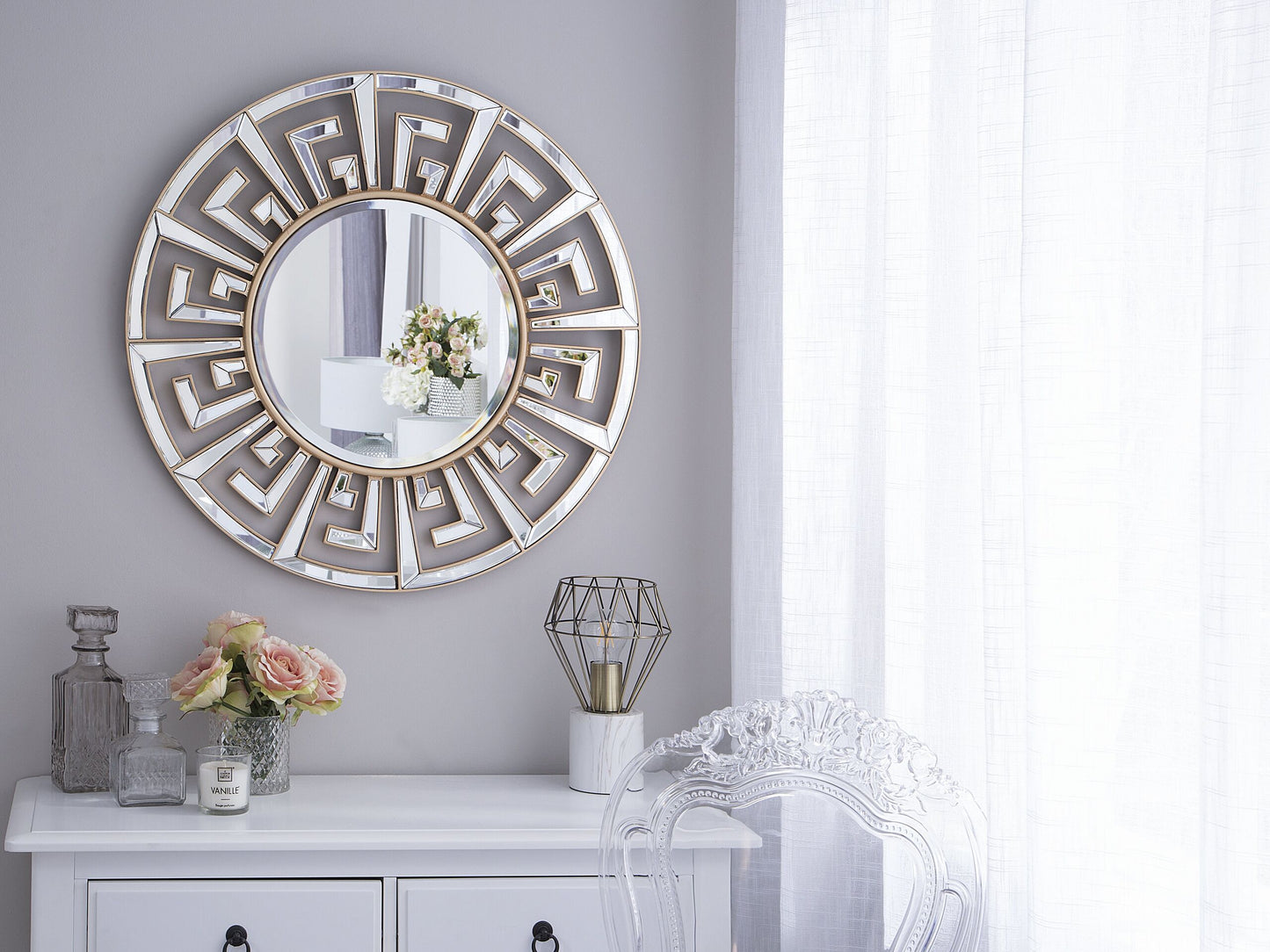 Wandspiegel FLERS 70 cm 70 cm Metall Gold