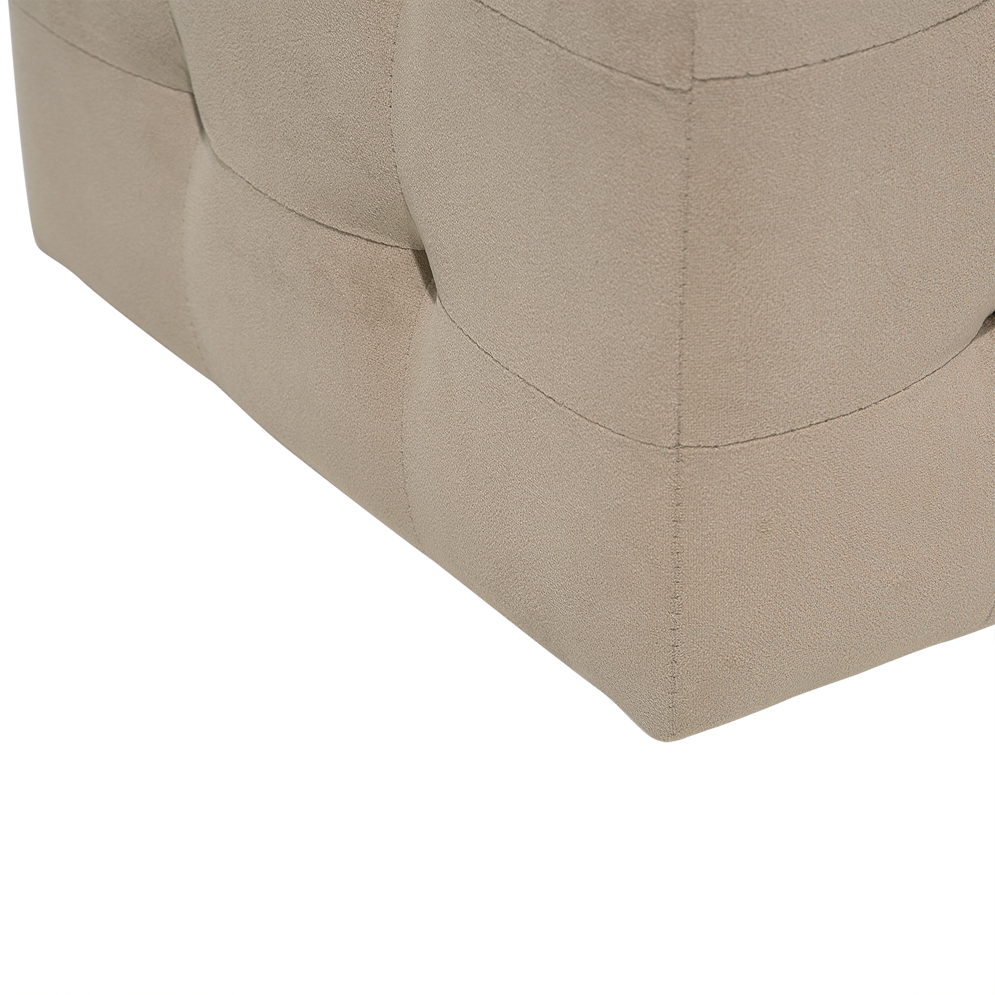 Aufbewahrungshocker MICHIGAN Samtstoff 72 cm 42 cm Hellbraun