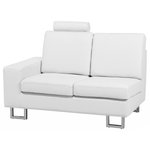 6-Sitzer Ecksofa Leder weiss linksseitig STOCKHOLM