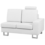 6-Sitzer Ecksofa Leder weiss linksseitig STOCKHOLM