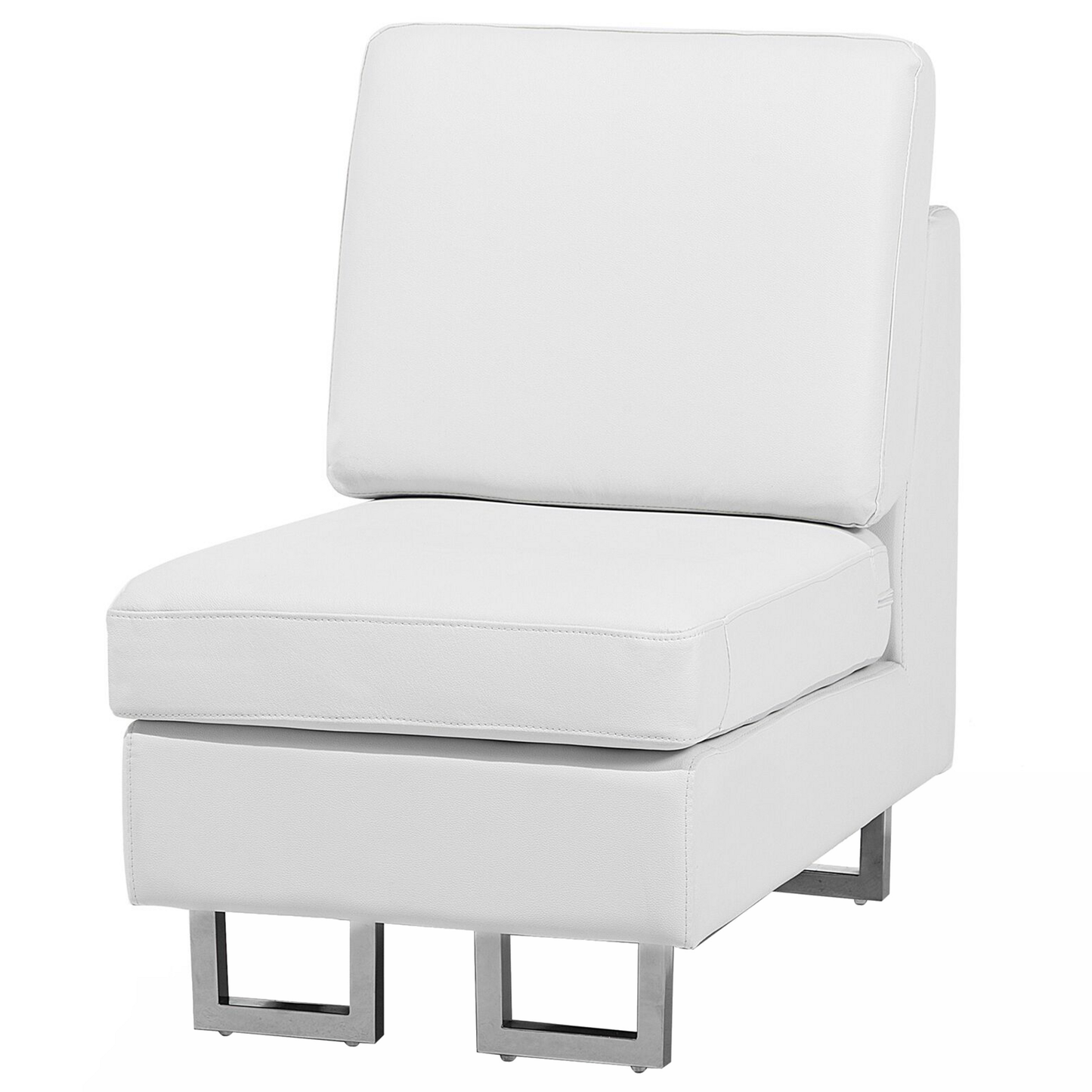 6-Sitzer Ecksofa Leder weiss linksseitig STOCKHOLM