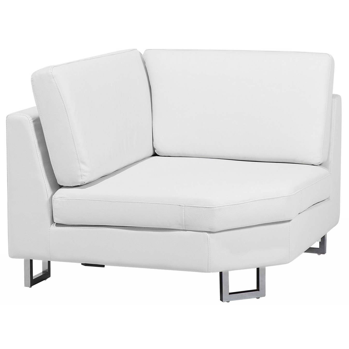 6-Sitzer Ecksofa Leder weiss linksseitig STOCKHOLM