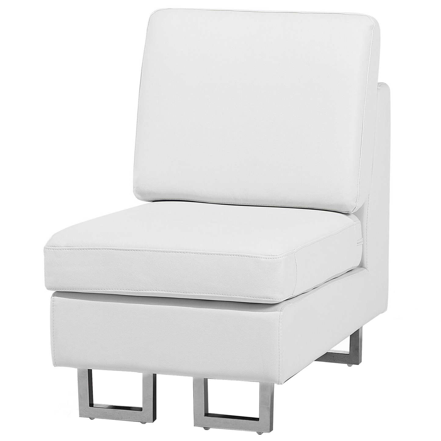 6-Sitzer Ecksofa Leder weiss rechtsseitig STOCKHOLM