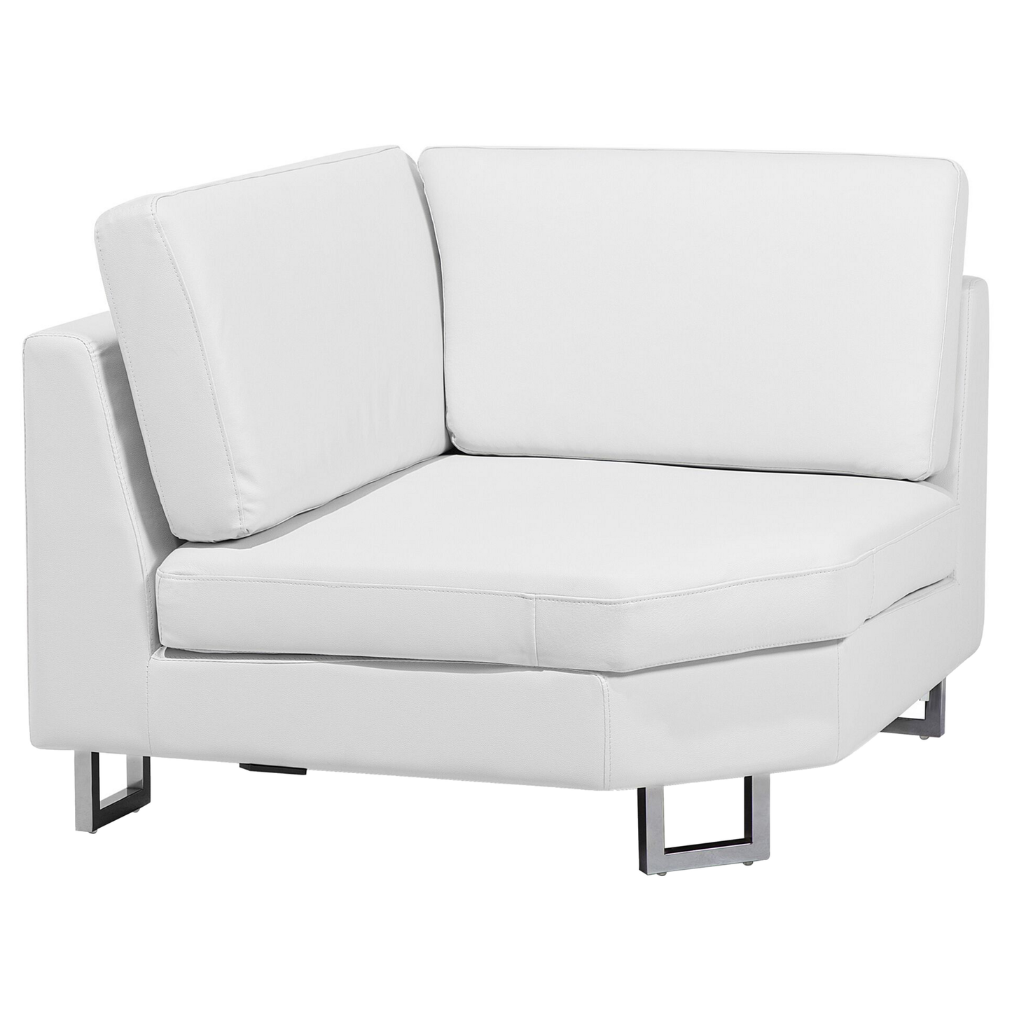 6-Sitzer Ecksofa Leder weiss rechtsseitig STOCKHOLM