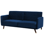 3-Sitzer Schlafsofa Samtstoff marineblau SENJA