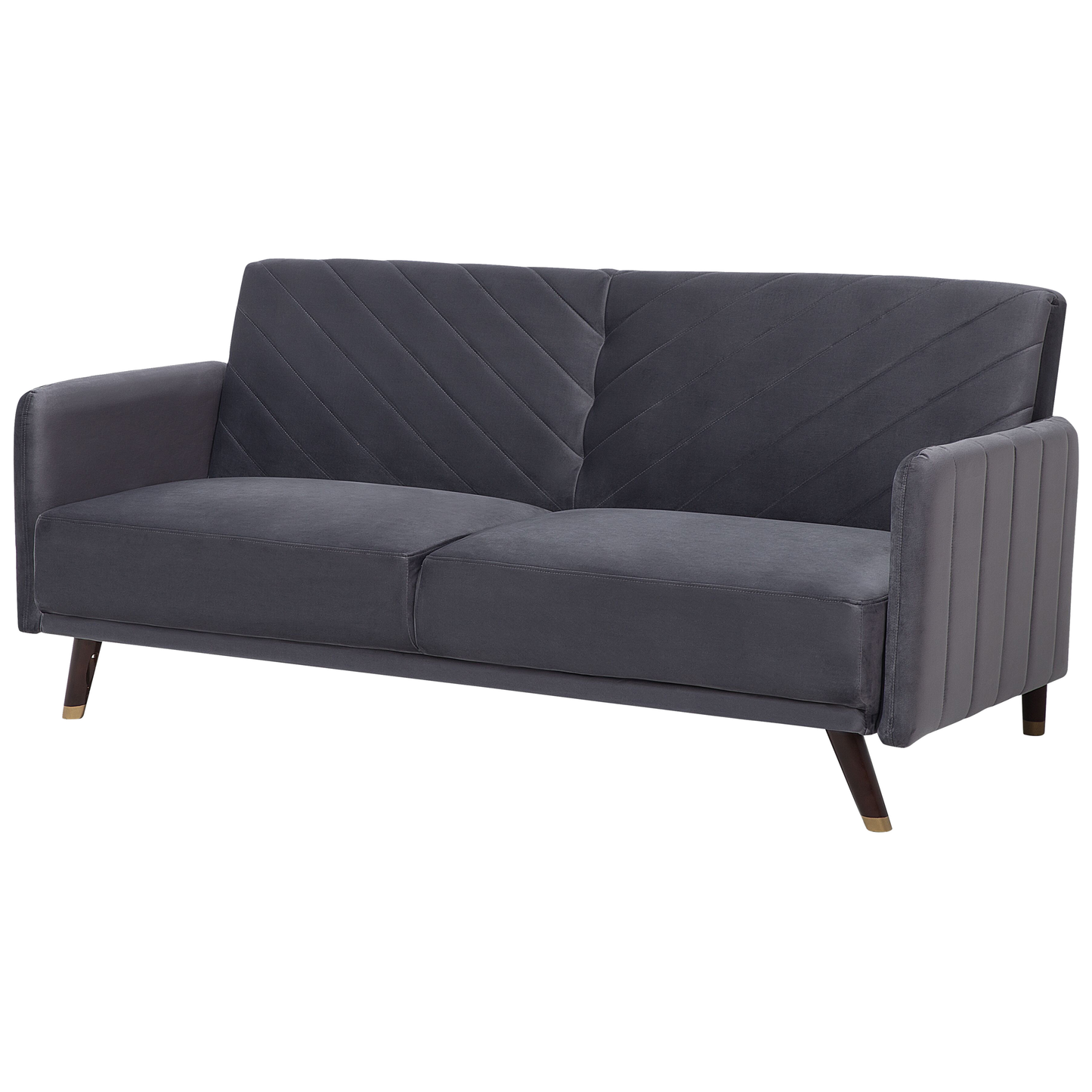 3-Sitzer Schlafsofa Samtstoff grau SENJA