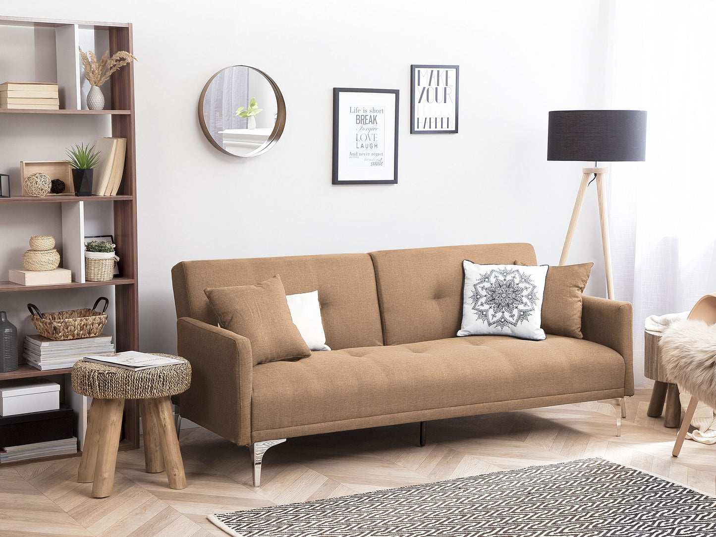 3-Sitzer Schlafsofa beige / silber LUCAN