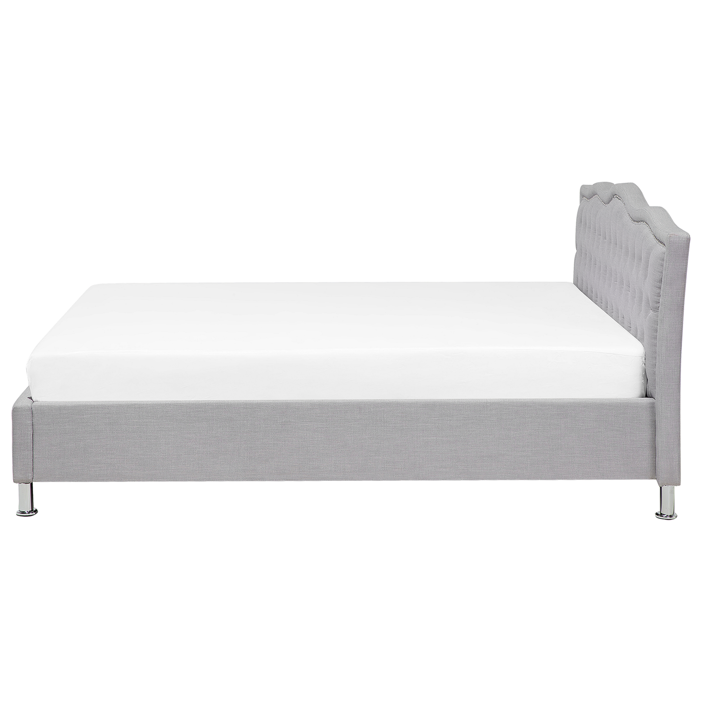 Bett mit Stauraum Stoff METZ 180 x 200 cm Hellgrau