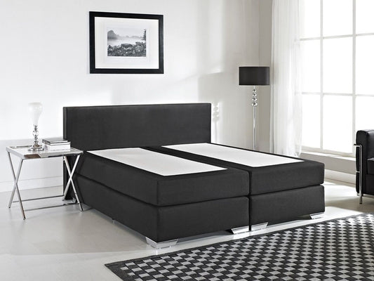 Boxspringbett Kunstleder PRESIDENT 180 x 200 cm Schwarz