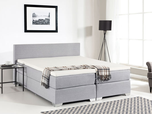 Boxspringbett Stoff PRESIDENT 180 x 200 cm Hellgrau