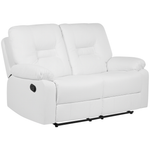 2-Sitzer Sofa Kunstleder weiss verstellbar BERGEN